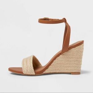 Women's Tish Single Band Ankle Strap Wedge Heels with Memory Foam Insole